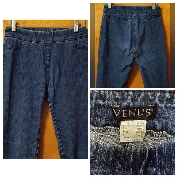 Venus Elastic Waist Pull On Jeans Sz S Stretchy Denim Leggings Jeggings - Picture 3 of 6